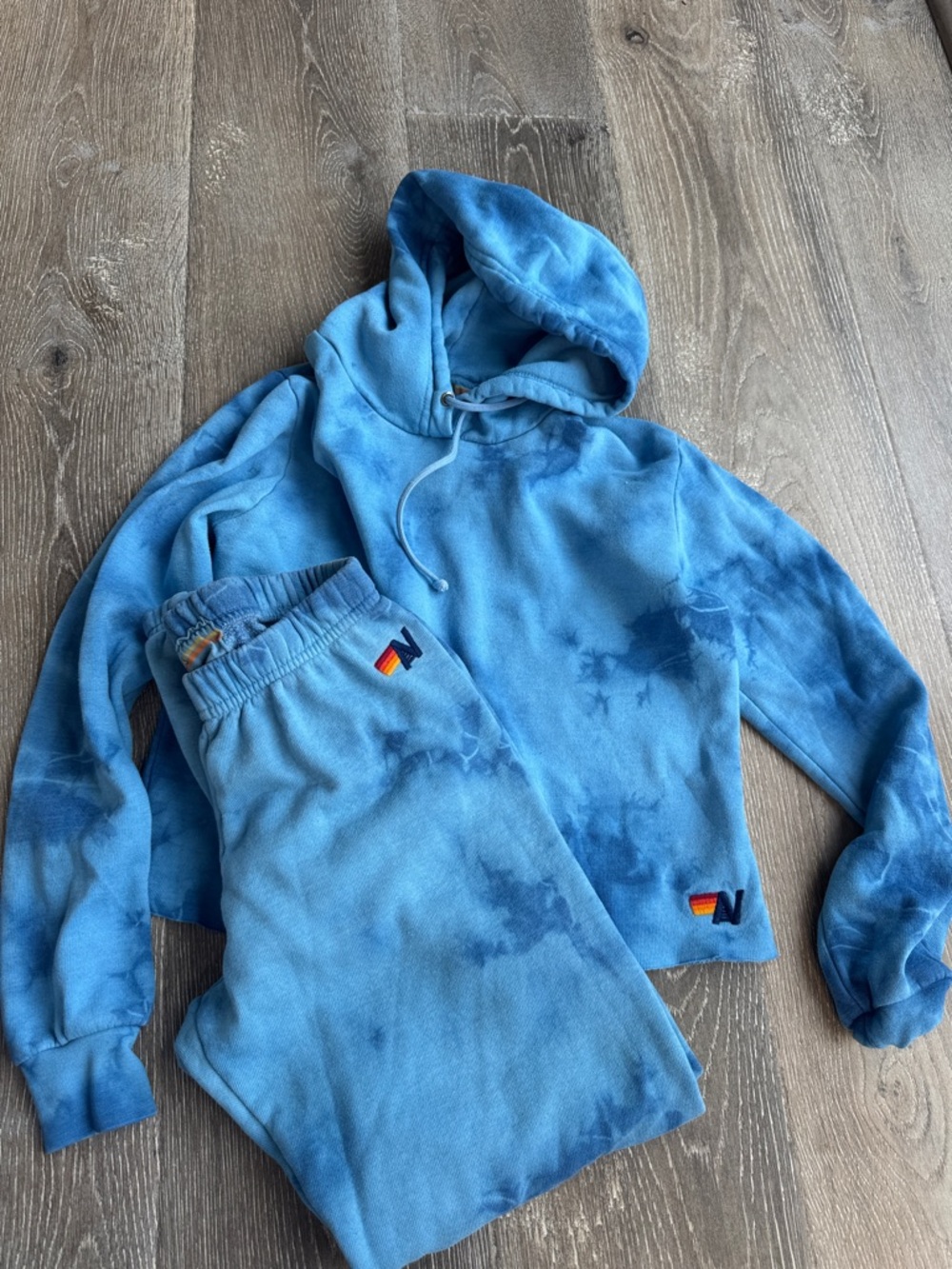 Aviator Nation Sky Blue Tie-Dye Hoodie & Joggers Set AZ0506